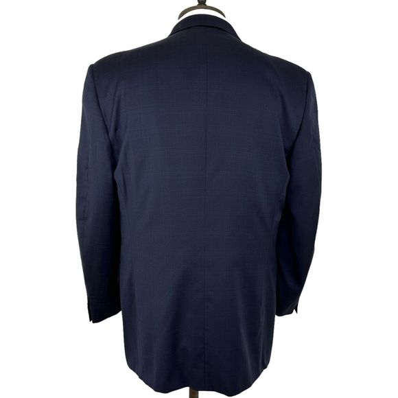 Canali Mens 3 Button Blazer Size 42R Blue Wool Check Made in Italy - Picture 3 of 7